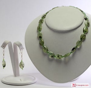 Rutilated Quartz Necklace and Earrings in Silver