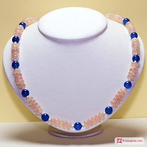 Quartz washers and Agate Necklace in Silver