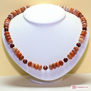 Collana Shaped Stone Orange a rondelle e Gold Stone