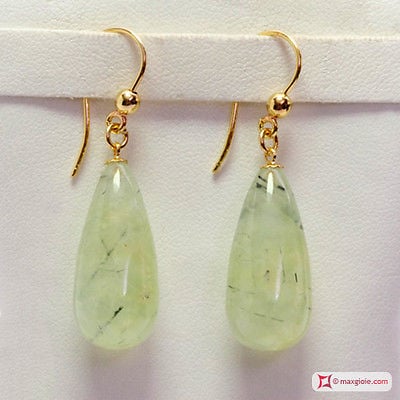 Tourmaline Earrings poire 12x25mm in Gold 18K