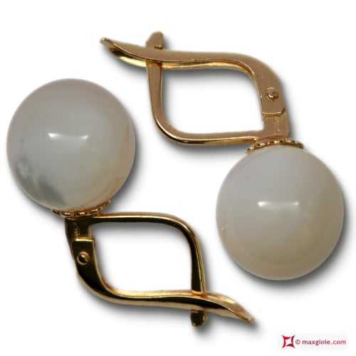 Orecchini Madreperla Extra 10mm in Oro 18K m
